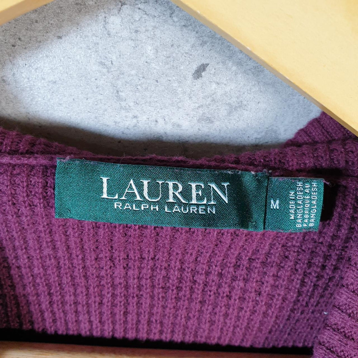 Vintage Ralph Lauren Polo Knit Sweater Womens Medium Burgundy Cotton Pullover