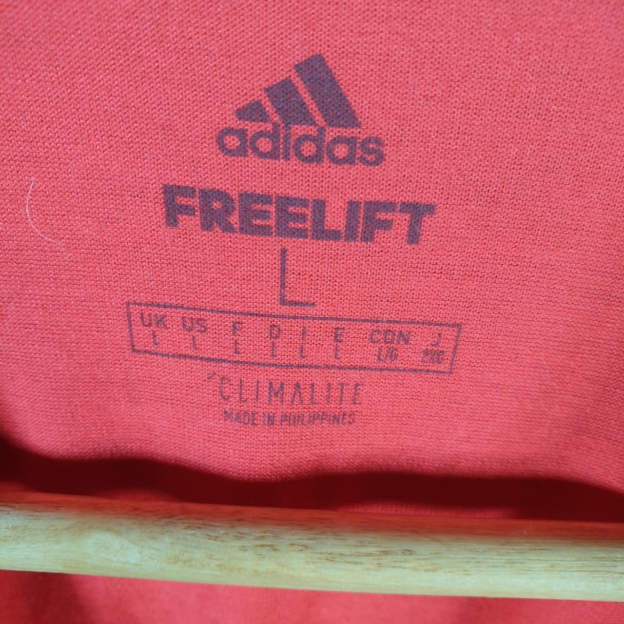 Vintage Adidas Freelift ClimaLite T Shirt Men’s Large Pink Three Stripes Logo Athletic