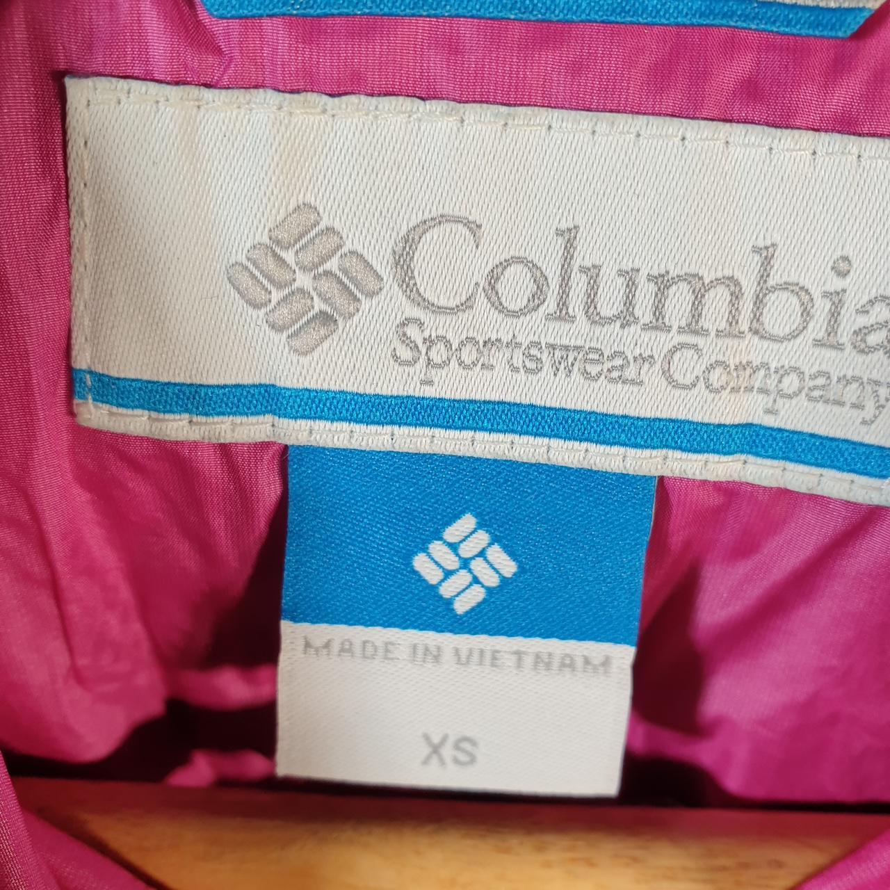 Vintage Columbia Windbreaker Track Jacket Womens XS Pink USA Athletic