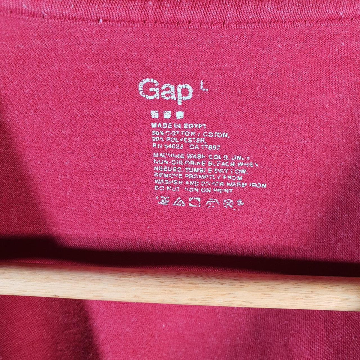 Vintage Gap T Shirt Men’s Large Burgundy Red Regular Fit Casual Blank