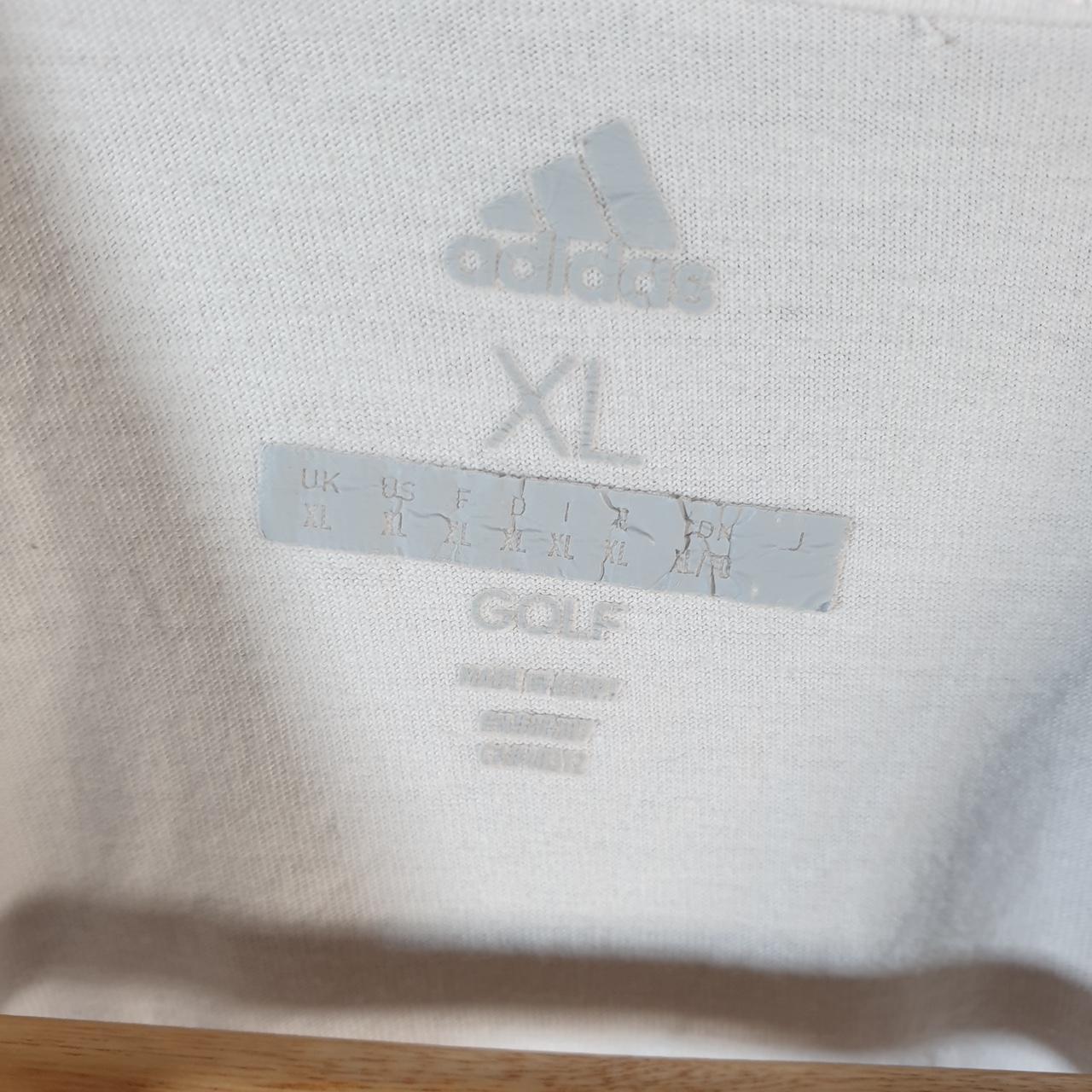 Vintage Adidas Golf Spellout T Shirt Men’s XL White Three Stripes Athletic