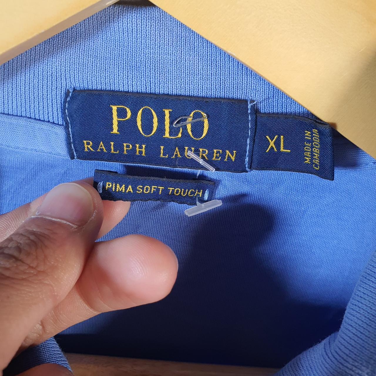 Vintage Ralph Lauren Polo Shirt Men’s XL Blue Pima Soft Touch Embroidered Pony