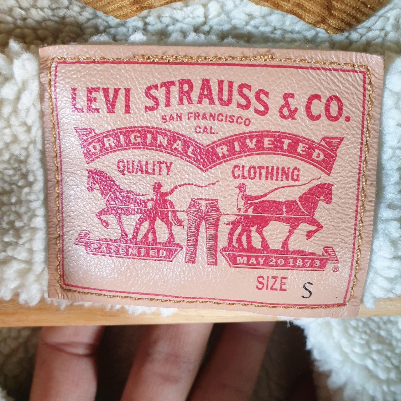 Vintage Levis Denim Corduroy Jean Trucker Sherpa Jacket Mens Small Brown Sherling