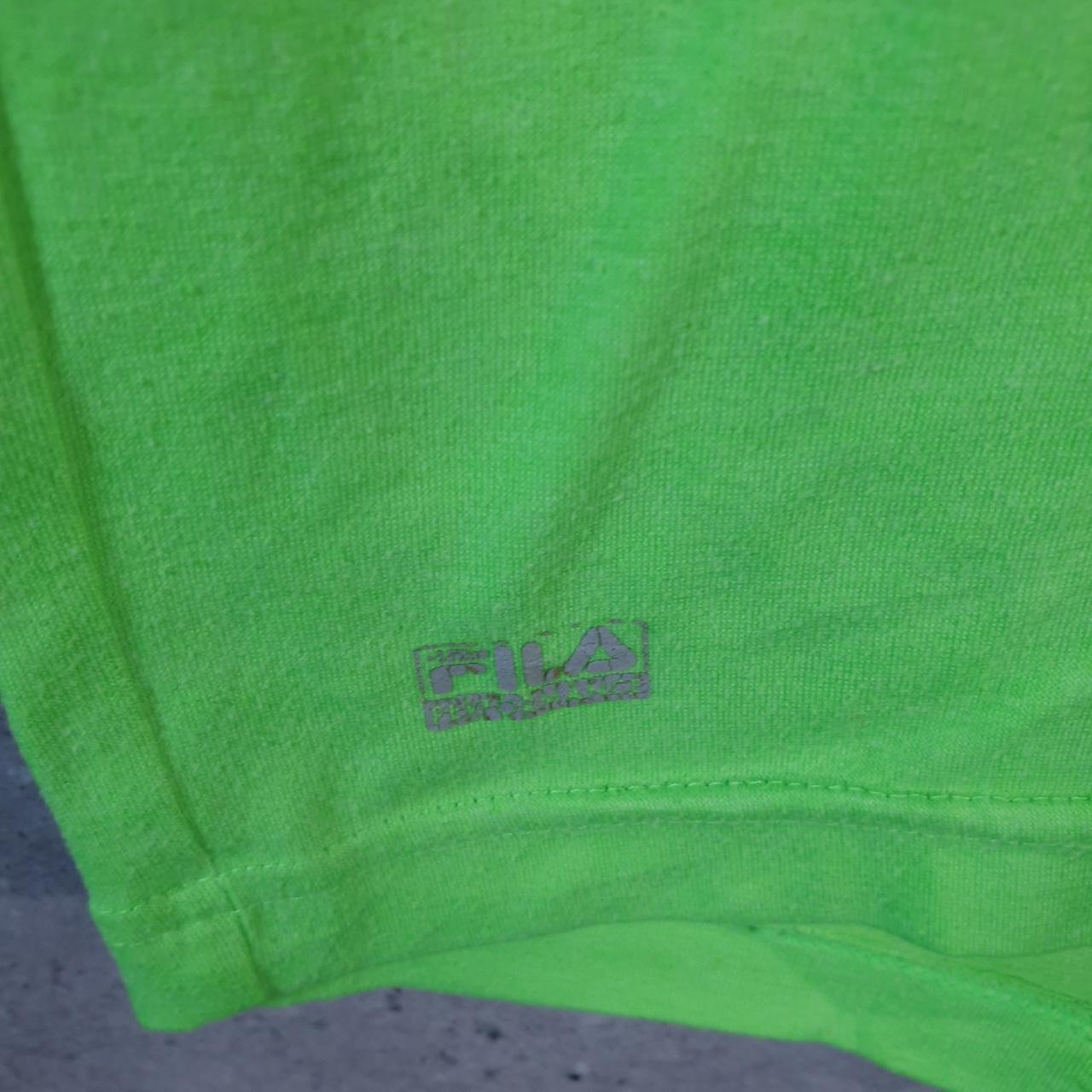 Vintage Fila Spellout T Shirt Men’s Small Green Logo Athletic Casual