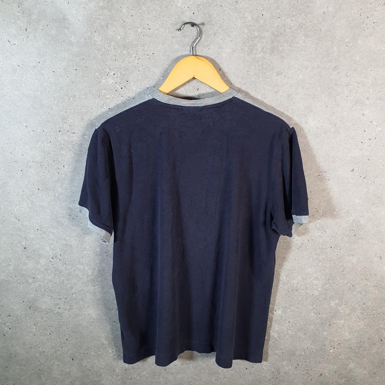 Vintage Tommy Hilfiger T Shirt Men’s Medium Navy Blue Classic Fit Embroidered Logo