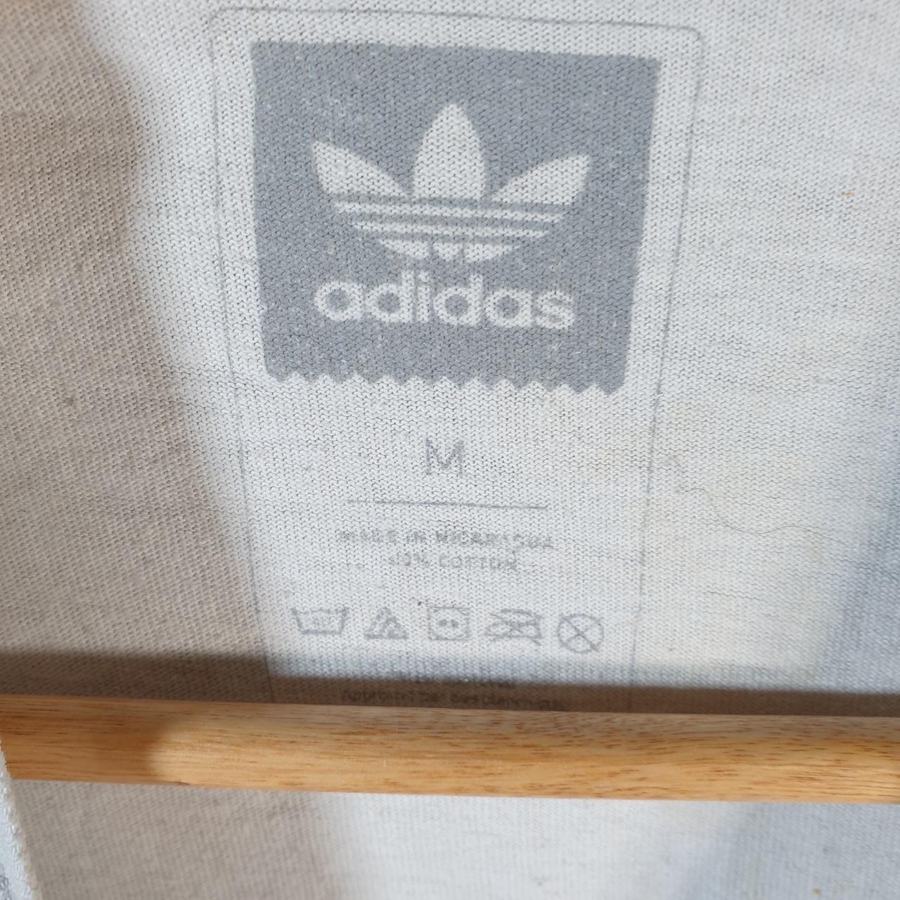 Vintage Adidas Trefoil Retro T Shirt Mens Medium White Three Stripes Logo Athletic