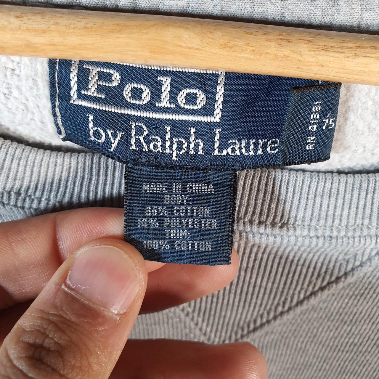 Vintage Ralph Lauren Polo Sweatshirt Men’s 2XL Grey Boxy Baggy Cotton Pullover Pony