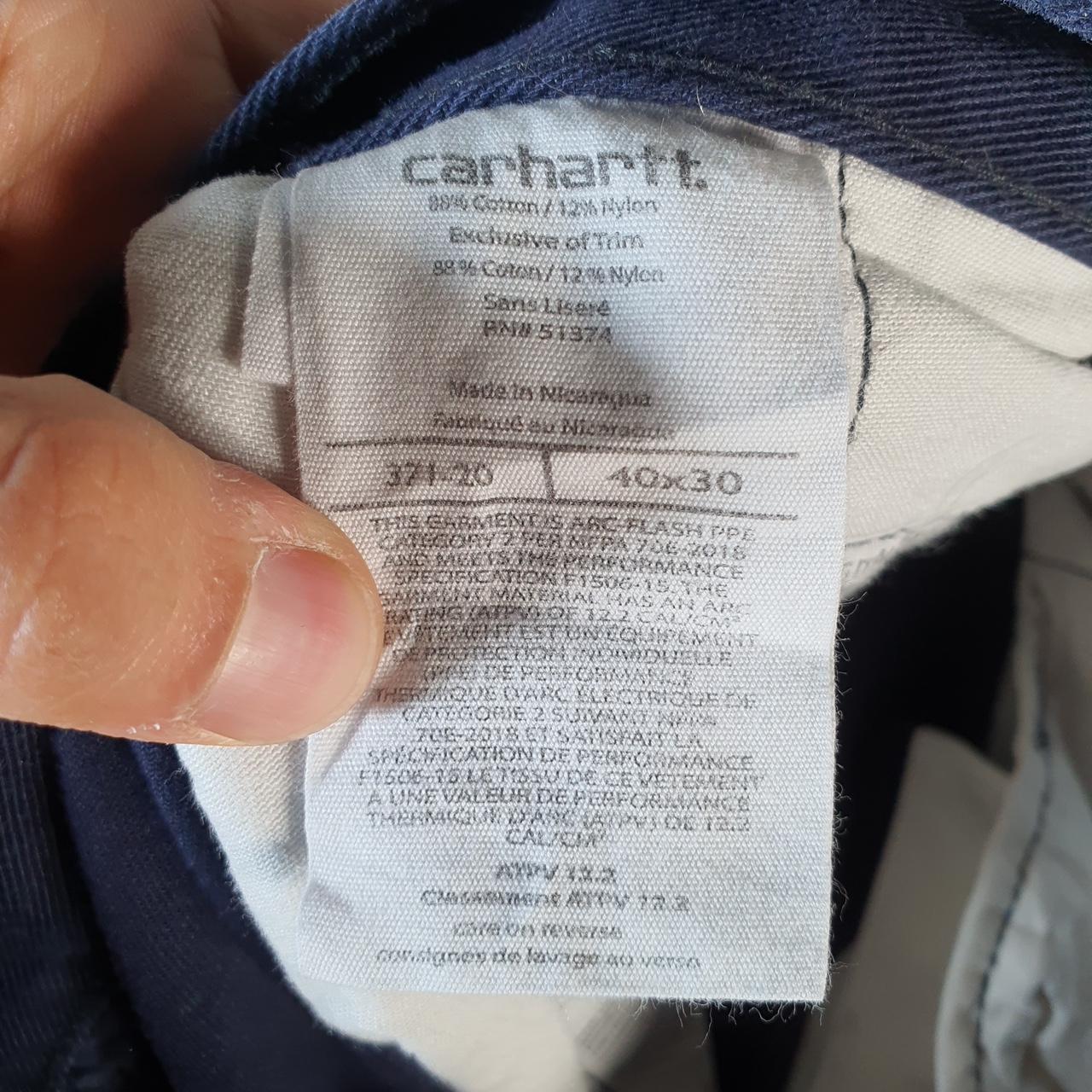 Vintage Carhartt FR Carpenter Trousers Mens W40 L30 Navy Blue Dungaree Fit Workwear USA
