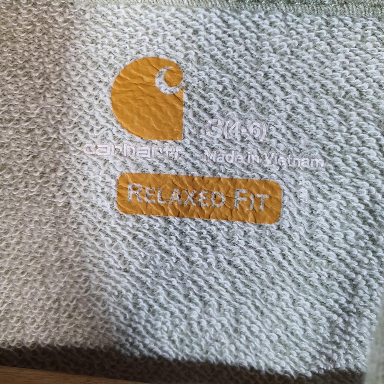 Vintage Carhartt Hoodie Womens Small Green Pullover Blank USA Relaxed Fit