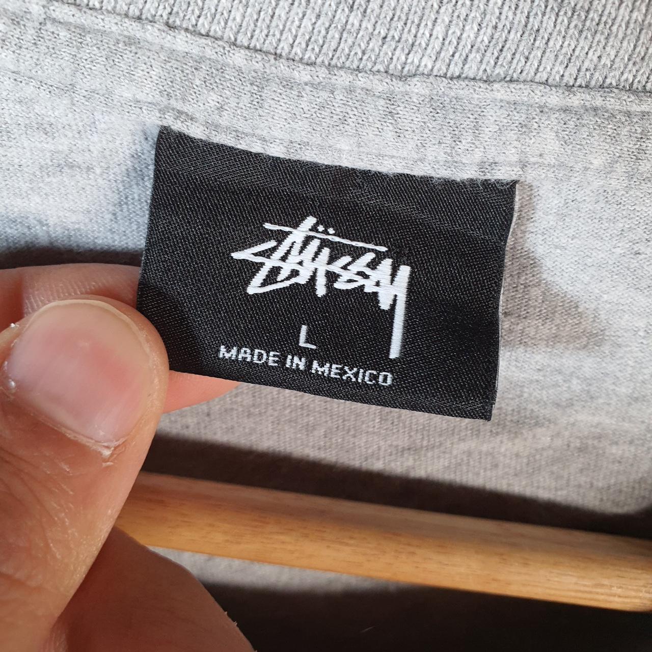 Vintage Stussy Spellout Printed T Shirt Men’s Large Grey Graphic Short Sleeve