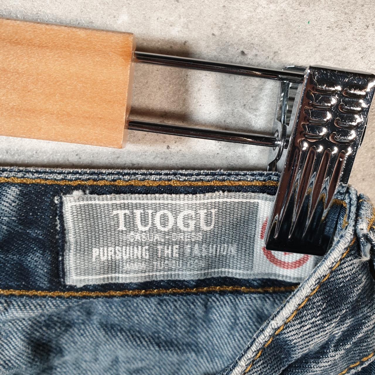 Vintage Tuogu Baggy Y2K Hip Hop Jeans Mens W29 Blue Embroidered Denim Big Fish Vintage