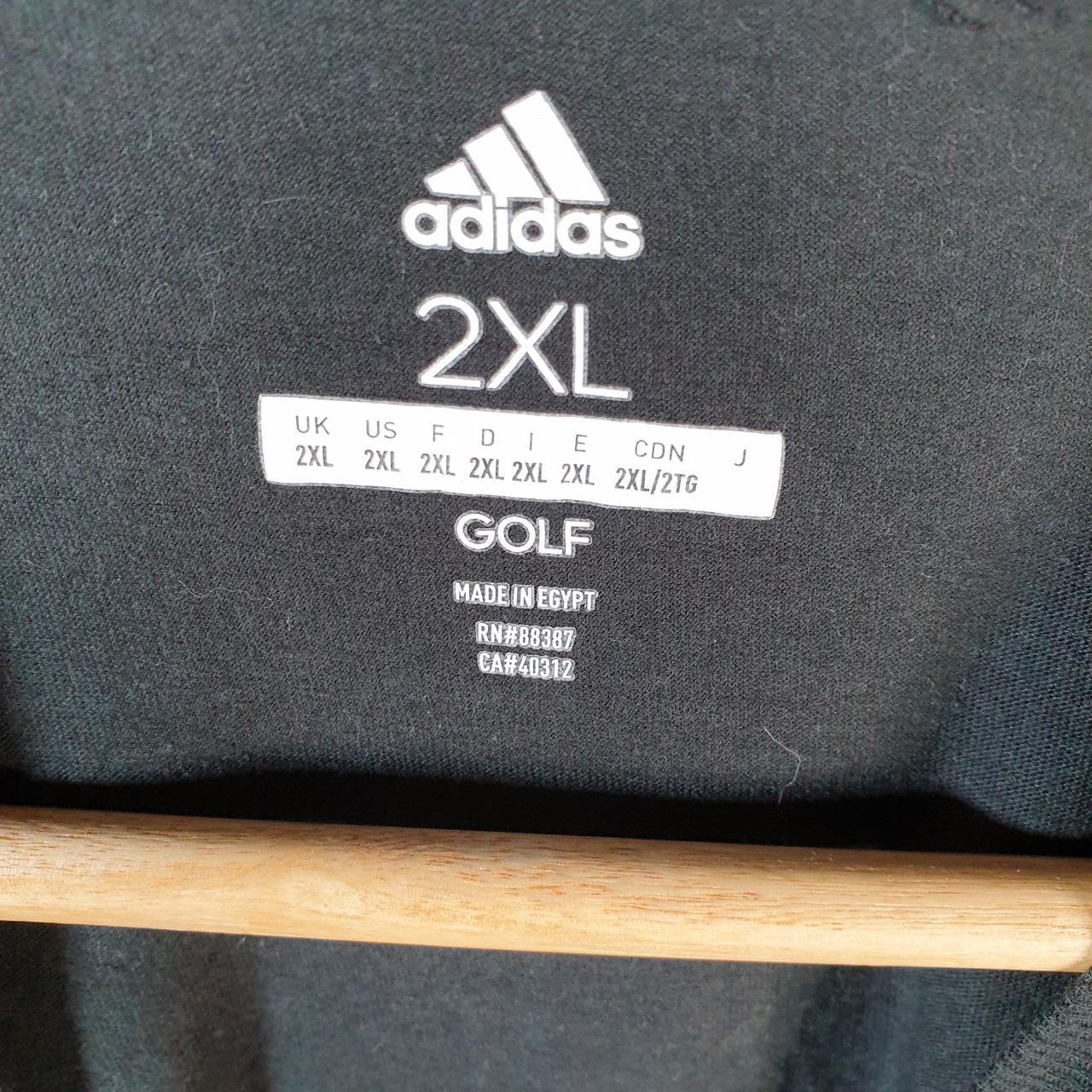 Vintage Adidas Golf T Shirt Men’s 2XL Black Three Stripes Logo Athletic