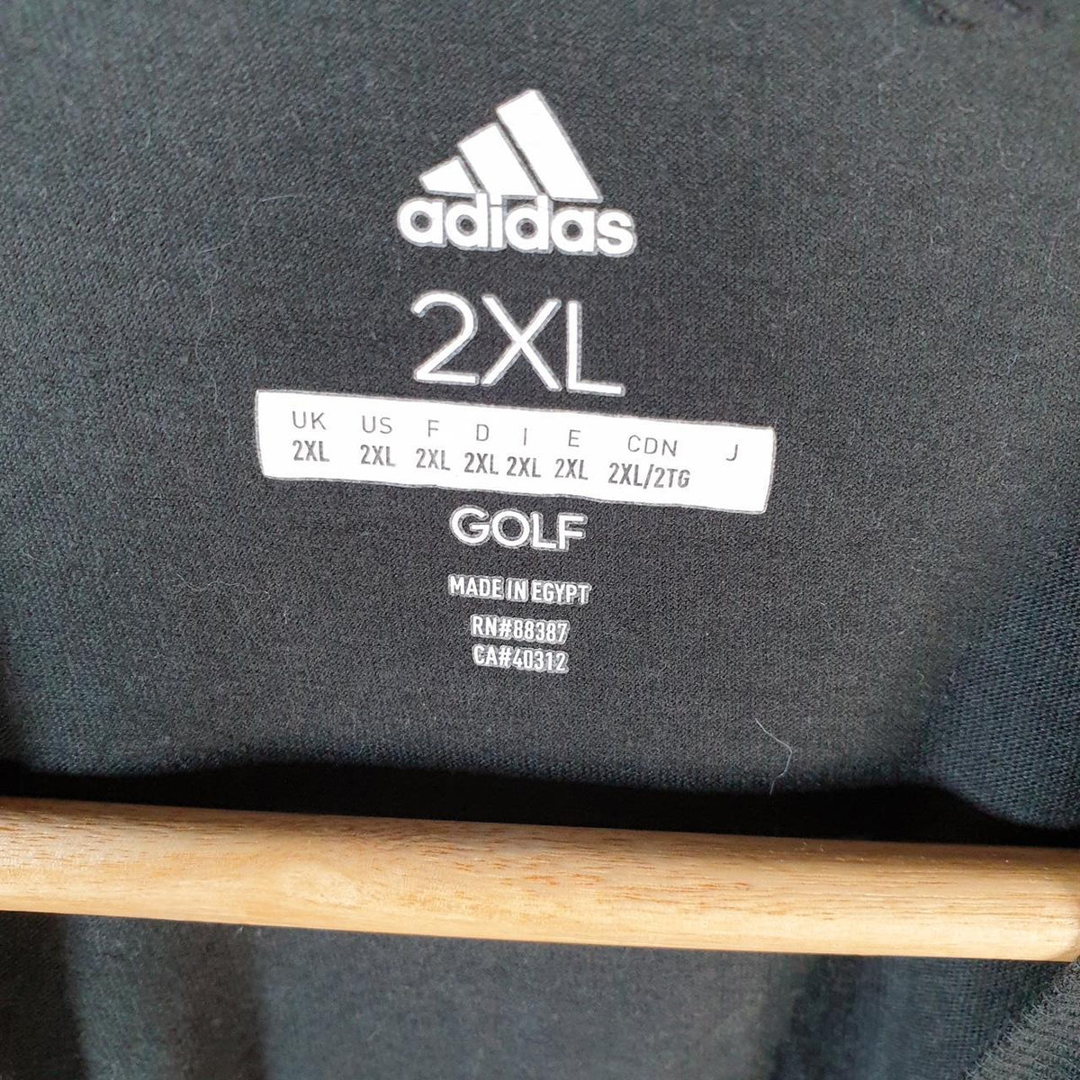 Vintage Adidas Golf T Shirt Men’s 2XL Black Three Stripes Logo Athletic