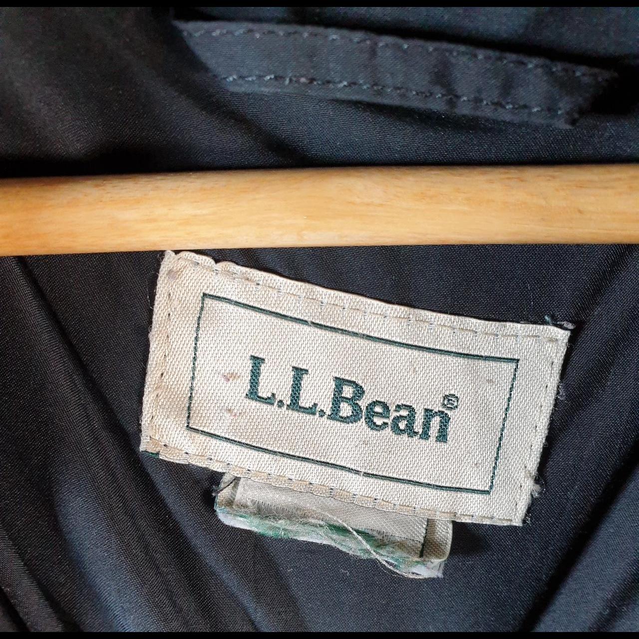 Vintage L.L. Bean Outdoors Parka Nylon Jacket Mens Medium Black Full Zip Waterproof