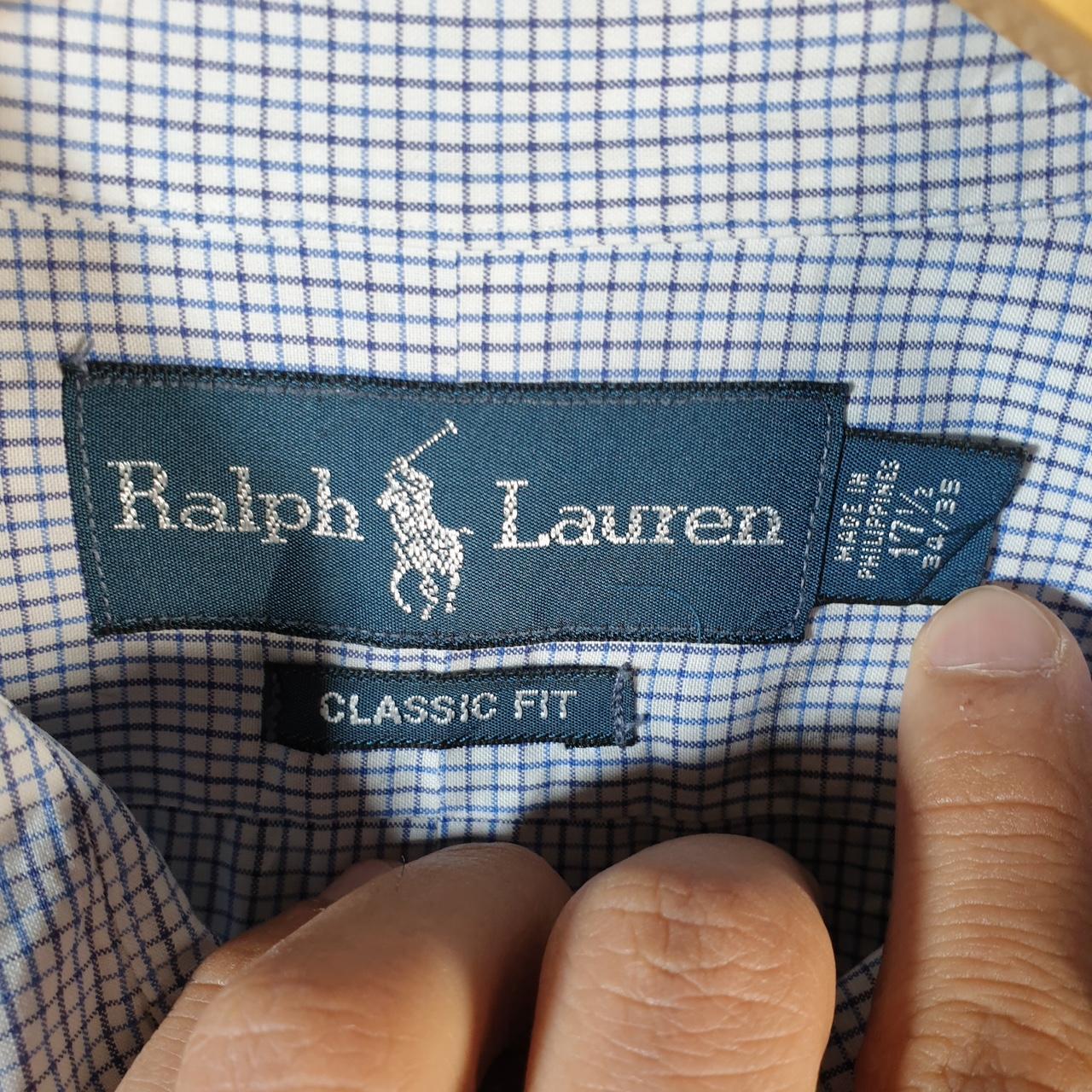 Vintage Ralph Lauren Button Down Shirt Men’s XL Blue Checkered Classic Fit Cotton Pony