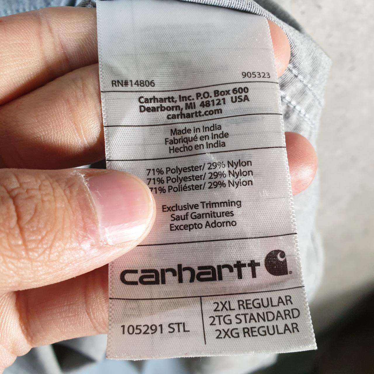 Vintage Carhartt Shirt Button Down Mens 2XL Grey Chore Utility Relaxed Big Fish Vintage