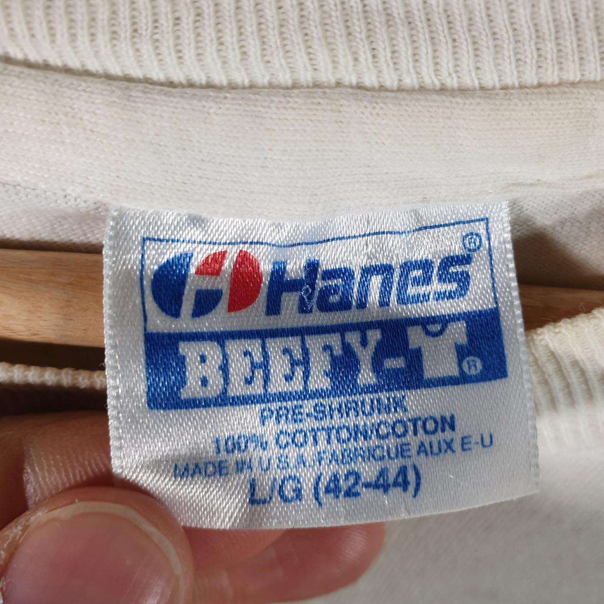 Vintage Hanes Beefy Gecko Hawaii USA 90s Single Stitch T Shirt Men’s Large White Big Fish Vintage