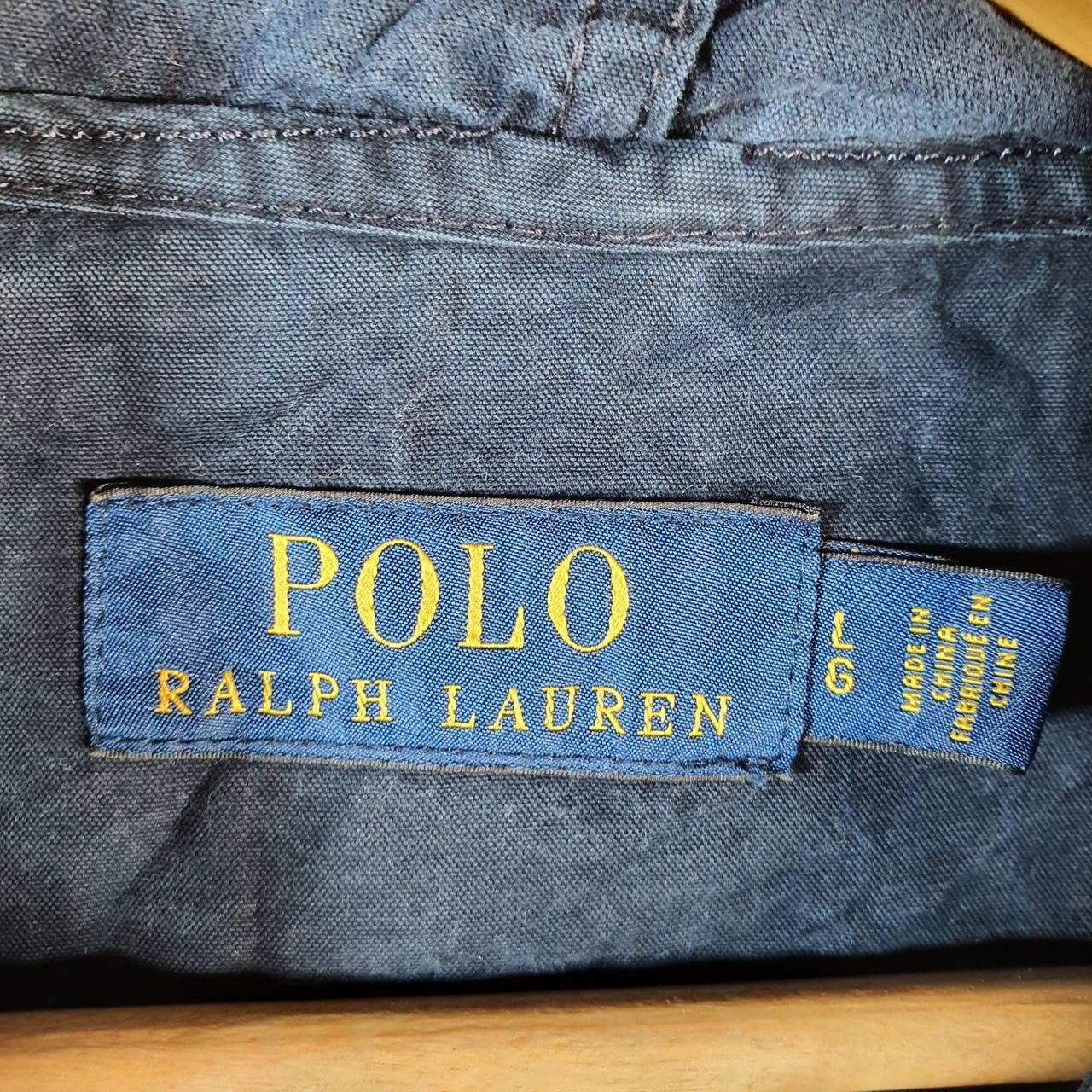 Vintage Ralph Lauren Polo Hooded Bomber Jacket Womens Large Blue Pony Full Zip Big Fish Vintage