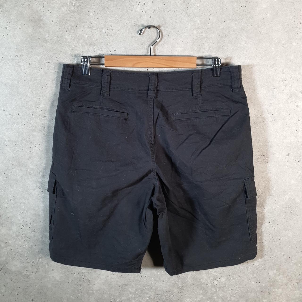 Vintage Wrangler Chino Shorts Jorts Cargo Men’s W34 Black Baggy Cotton A4444