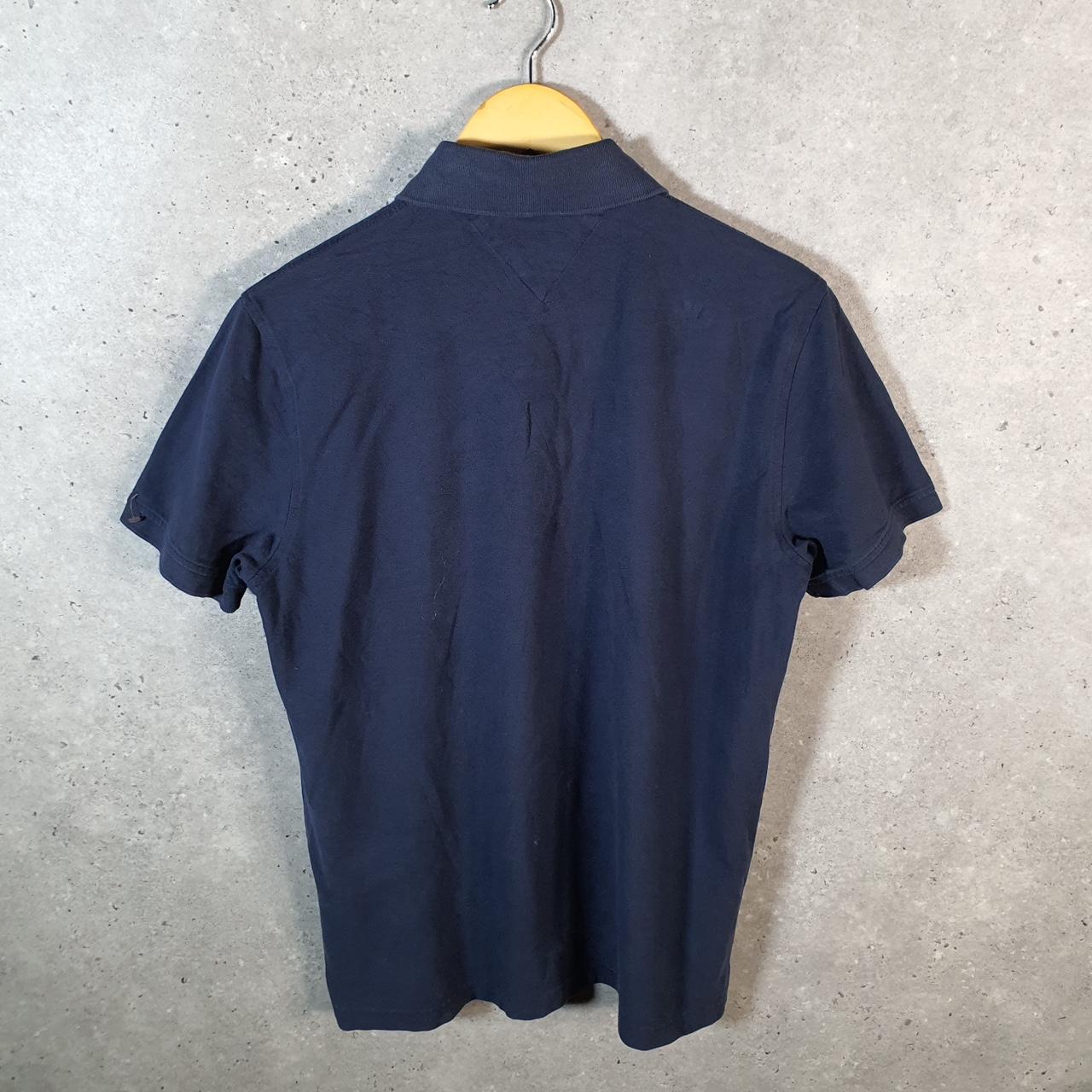 Vintage Tommy Hilfiger Polo Shirt Men’s Large Navy Blue Slim Fit Embroidered Logo