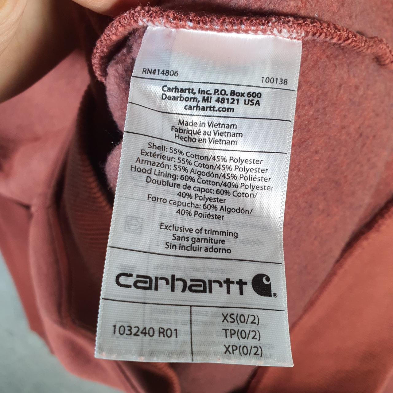 Vintage Carhartt Hoodie Womens XS burgundy Pullover Blank Sweatshirt USA Relaxed Fit