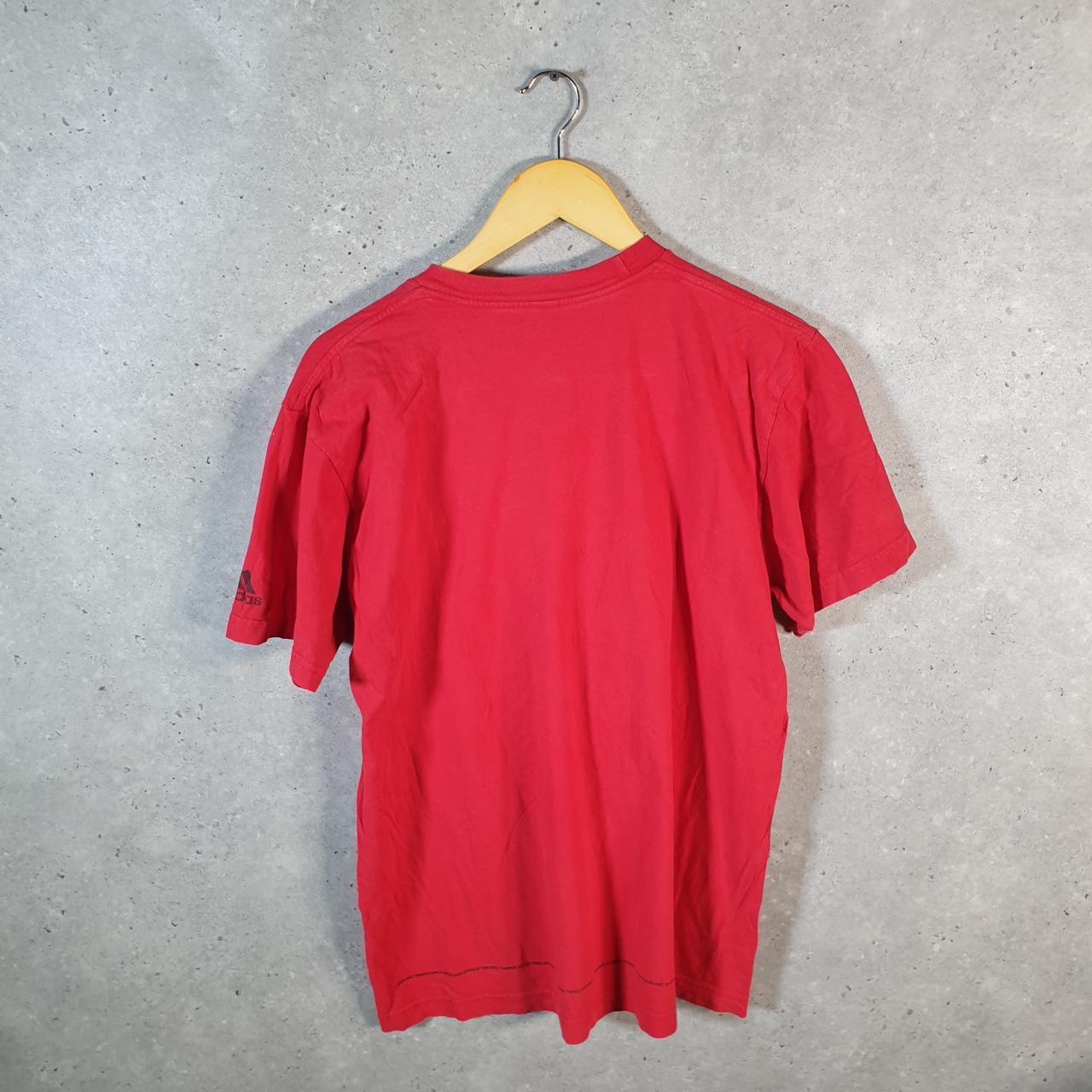 Vintage Adidas Retro Derrick Rose T Shirt Mens Large Red Three Stripes Logo Athletic