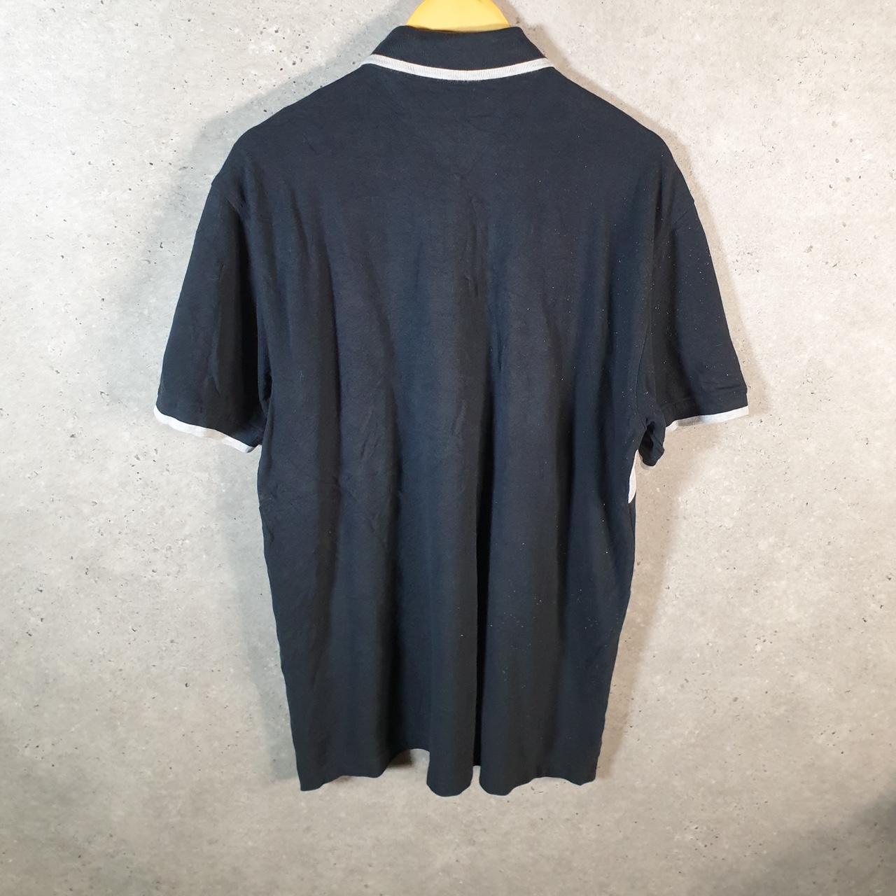 Vintage Tommy Hilfiger Spellout Crest Badges Polo Shirt Men’s Large Black Embroidered