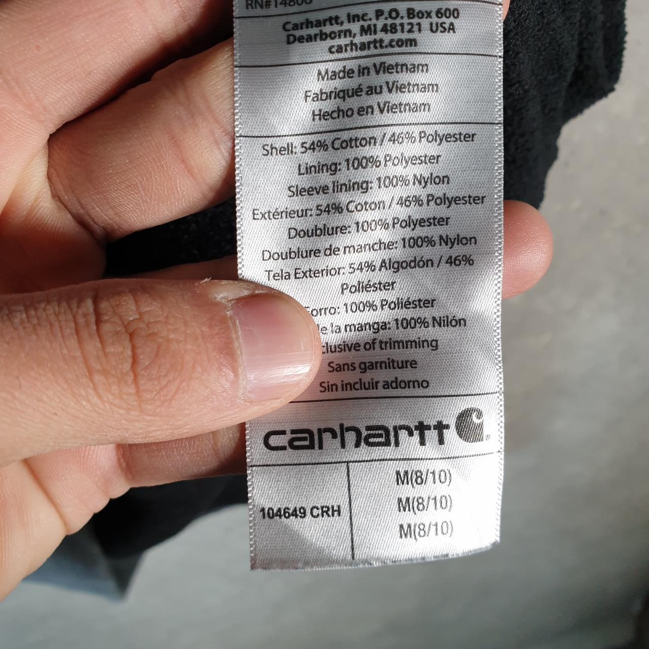 Vintage Carhartt Hoodie Womens Medium Grey Full Zip Blank Sweatshirt USA Relaxed Fit Big Fish Vintage