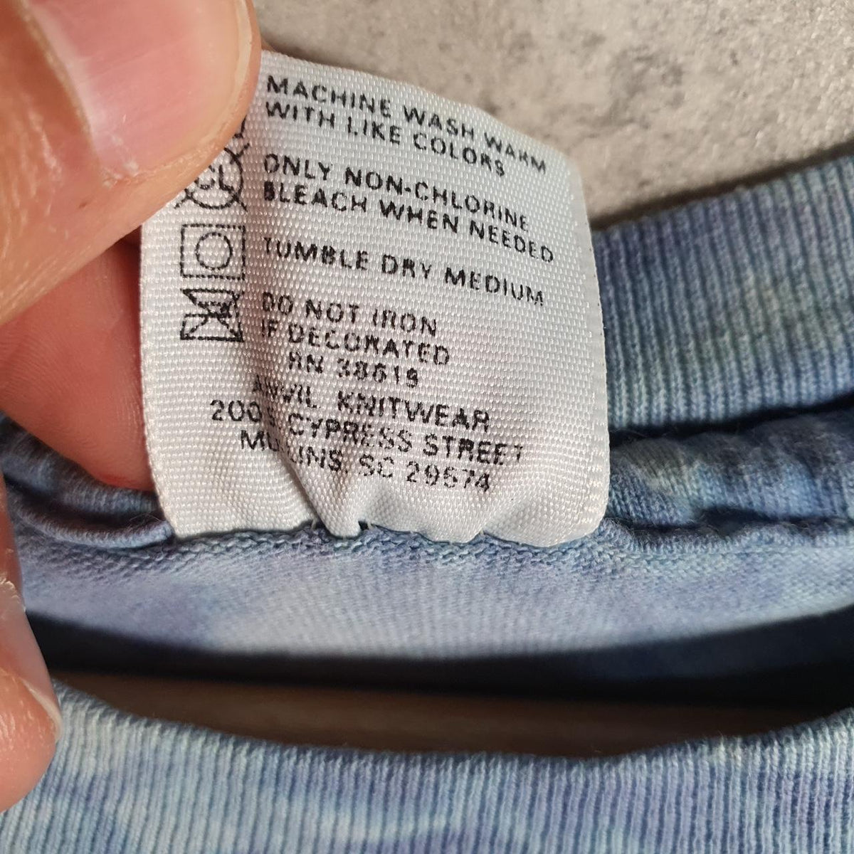 Vintage Anvil USA Graphic Tie Dye Single Stitch T Shirt Men’s Large Blue Big Fish Vintage