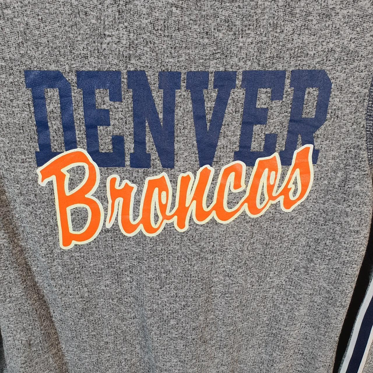Vintage NFL Denver Broncos 1/4 Zip Knit Sweater Womens Large Grey Pullover American