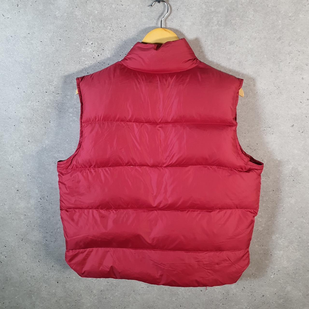 Vintage L.L. Bean Gilet Down Puffer Jacket Womens Medium Red Waterproof Shell