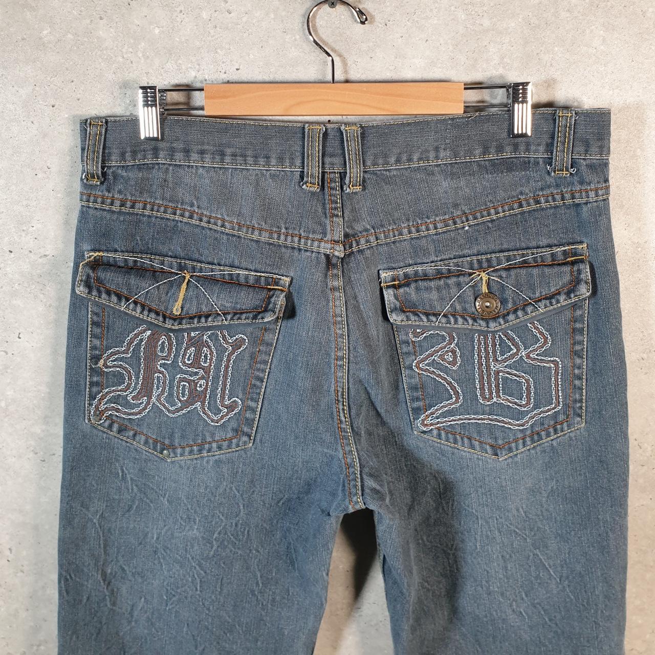 Vintage Makaveli Baggy Y2K Hip Hop Jeans Shorts Jorts Mens W36 Blue Denim USA Big Fish Vintage