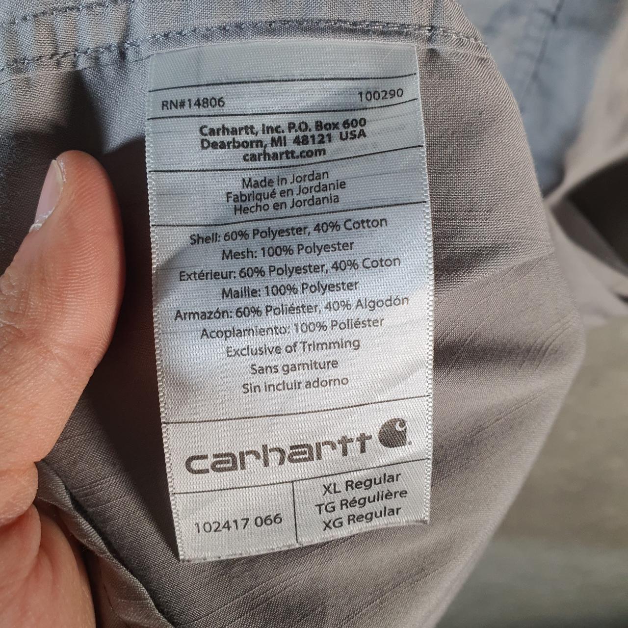 Vintage Carhartt Shirt Button Down Mens XL Grey Short Sleeve Chore Utility Relaxed