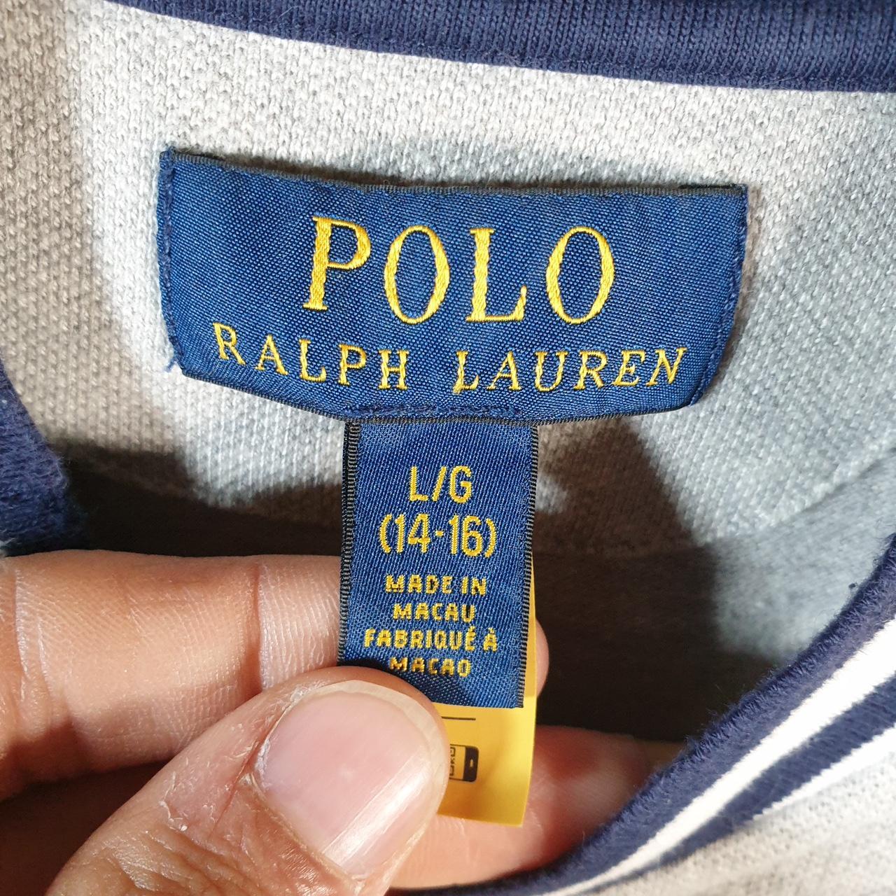 Vintage Ralph Lauren Polo Tiger Shirt Womens Large Grey Classic Fit Embroidered Pony
