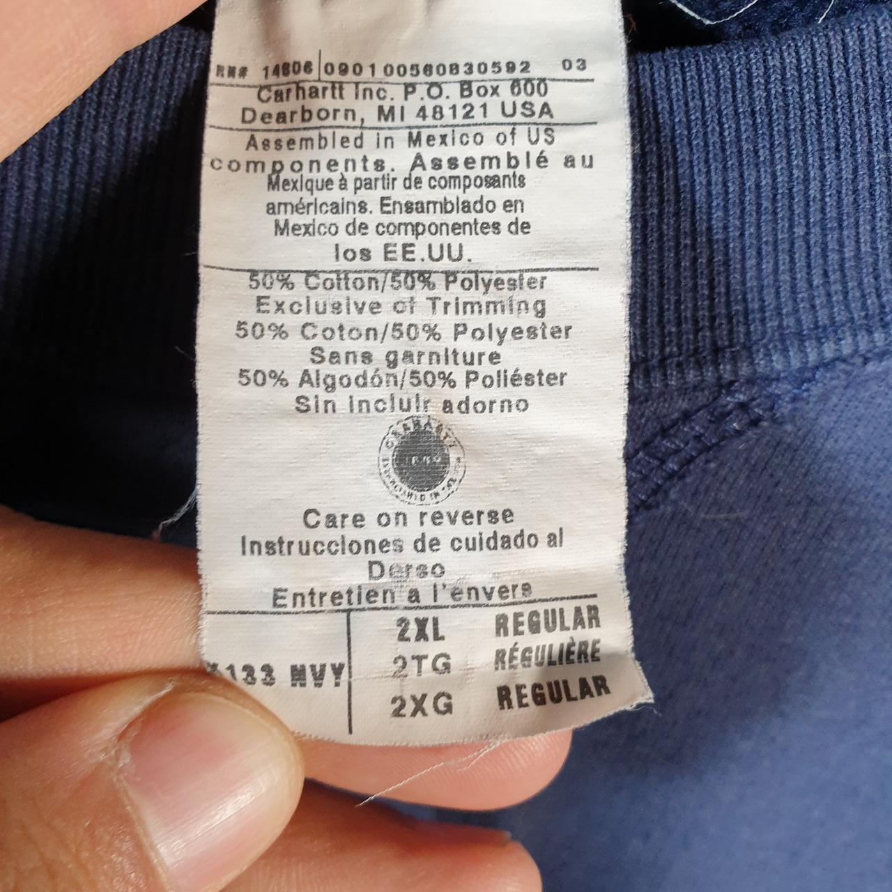 Vintage Carhartt Heavyweight Sweatshirt Men’s 2XL Navy Blue Pullover Blank USA Loose Fit