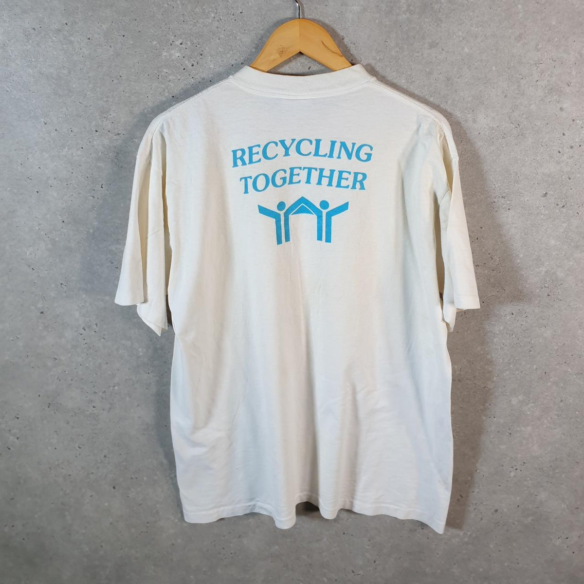 Vintage AllSport Saint Luke’s Recycling Together 90s USA Single Stitch T Shirt Men’s XL White C8055