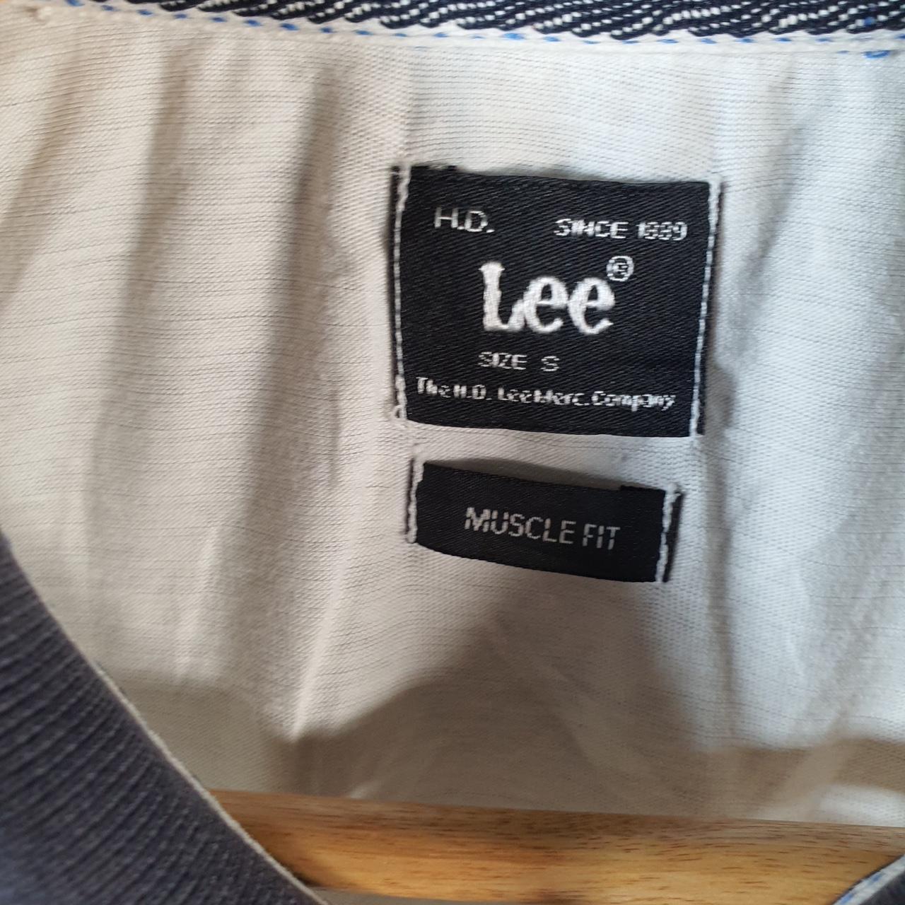 Vintage Lee Denim Polo Shirt Men’s Small White Muscle Fit Embroidered Logo