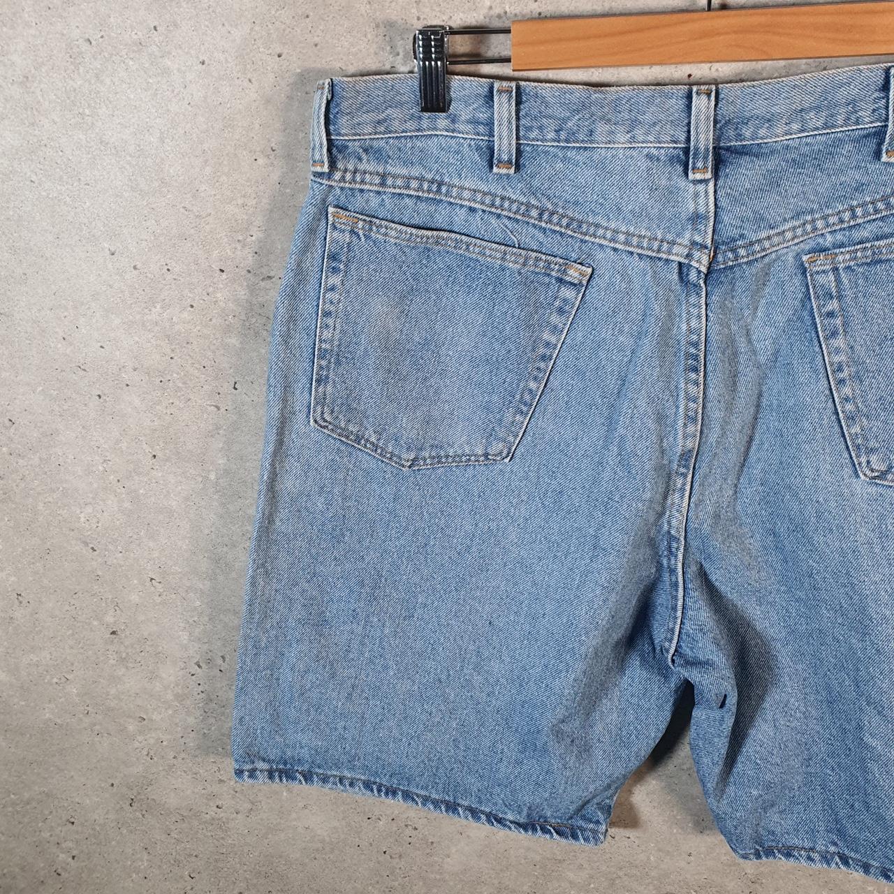 Vintage Wrangler Denim Shorts Jorts Cargo Men’s W36 Relaxed Blue Baggy Cotton