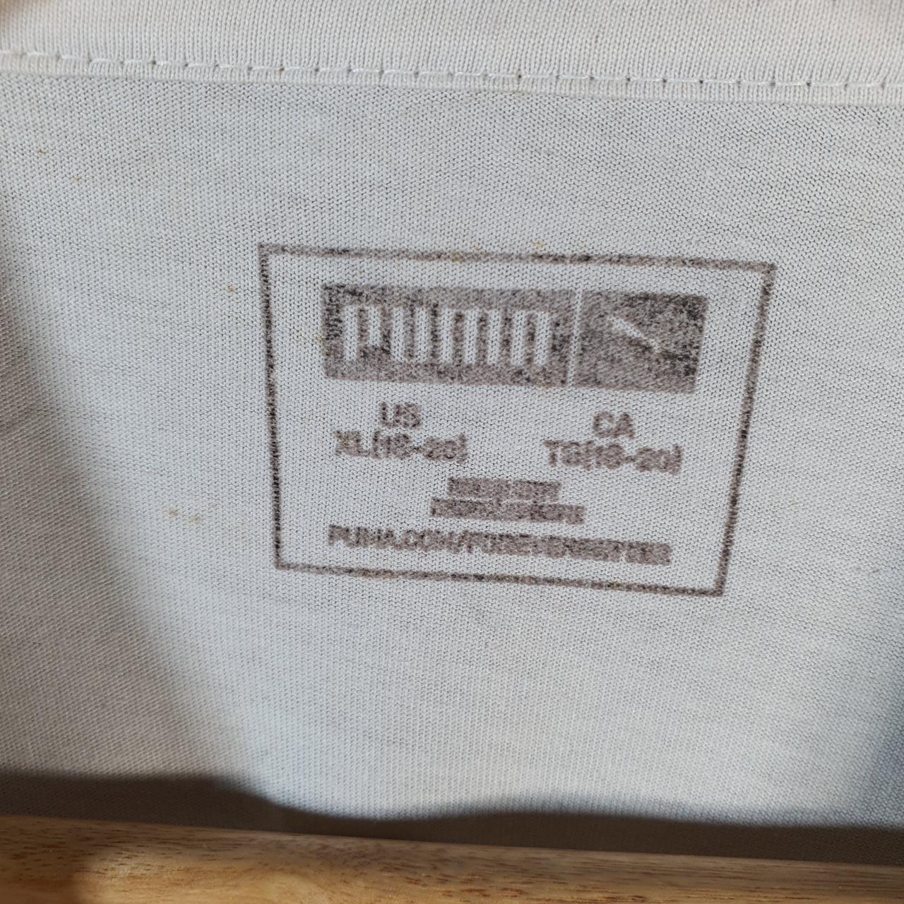 Vintage Puma Spellout T Shirt Womens XL White sports Logo Athletic