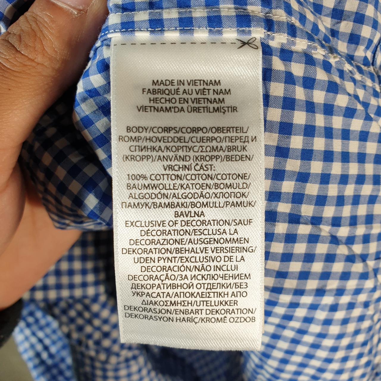 Vintage Ralph Lauren Button Down Shirt Men’s Large Blue Classic Fit Checkered Pony