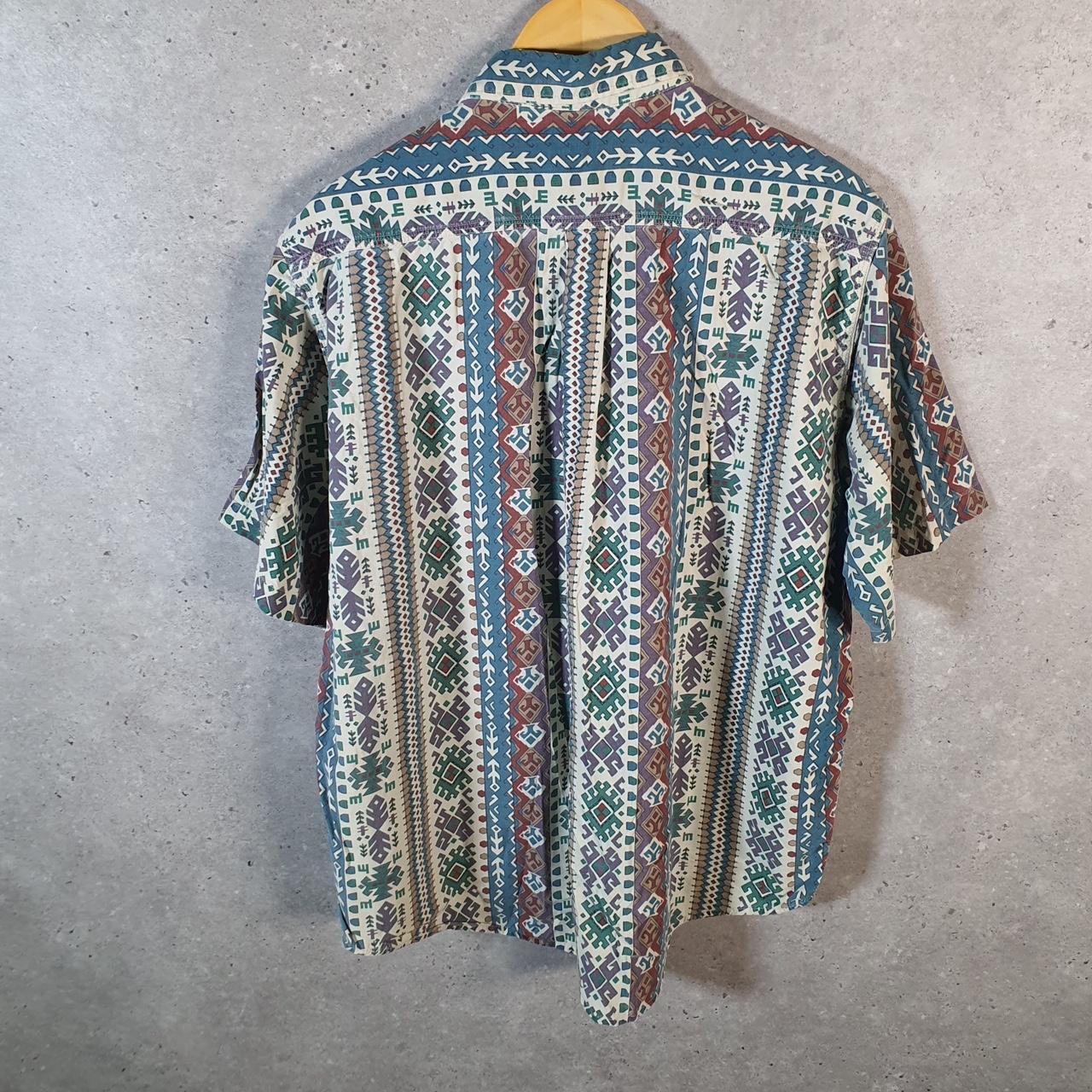 Vintage Carhartt Aztec Shirt Button Down Mens XL  Striped Short Sleeve Utility Relaxed Fit