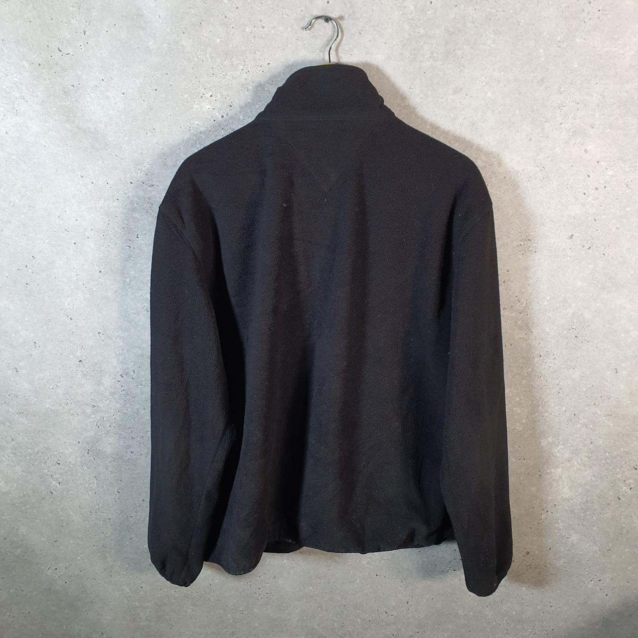 Tommy Hilfiger Full Zip Fleece Sweatshirt Mens Large Black Embroidered Logo
