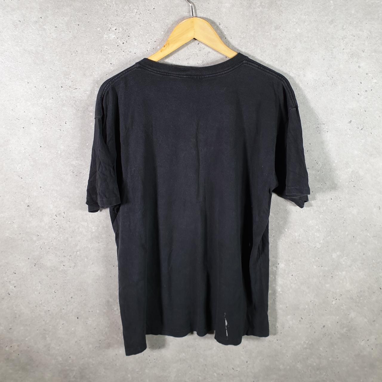 Vintage Hanes Her Way Flowers Graphic 90s USA Single Stitch T Shirt Womens XL Black Big Fish Vintage