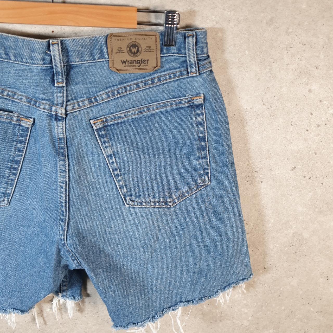 Vintage Wrangler Denim Shorts Jorts Cargo Men’s W33 Blue Baggy Cotton