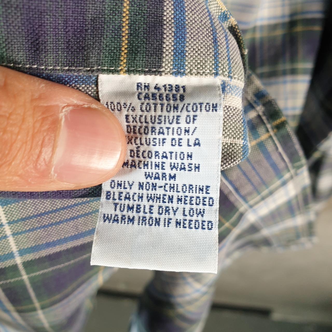 Vintage Ralph Lauren Button Down Shirt Men’s Large Blue Checkered Pony Casual C8080