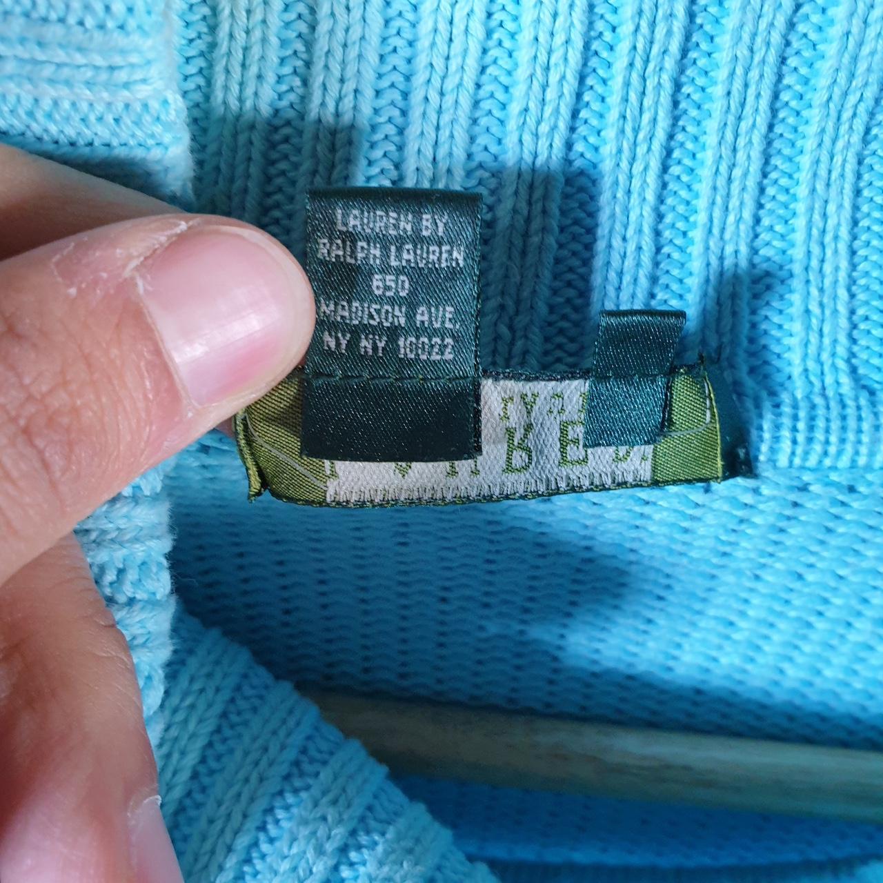 Vintage Ralph Lauren Polo Knit Sweater Womens XL Blue Cotton Pullover
