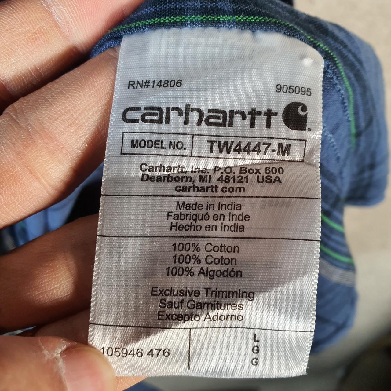 Vintage Carhartt Shirt Button Down Mens Large Blue Checkered Long Sleeve Loose Fit