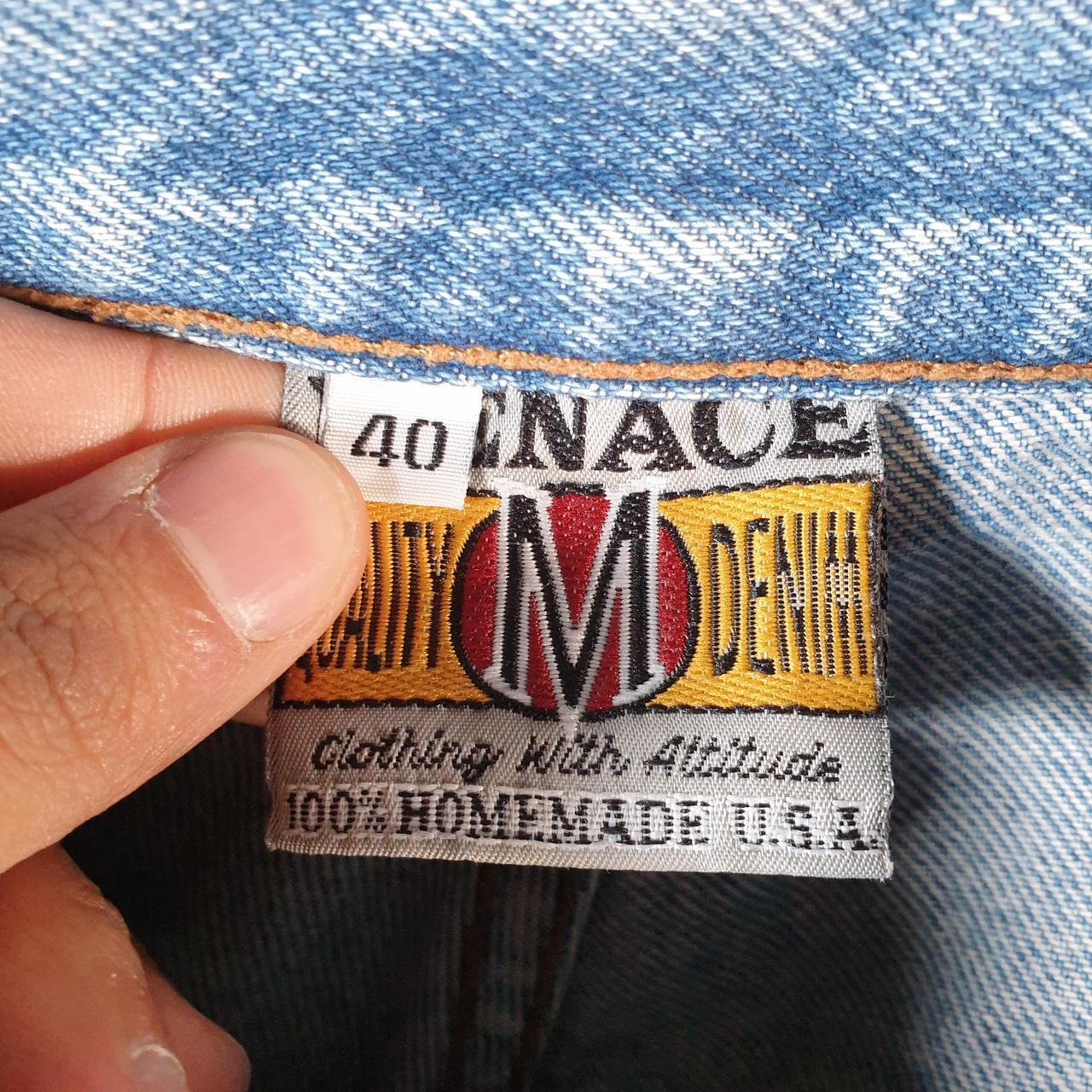 Vintage Menace Baggy Y2K Hip Hop Jeans Shorts Jorts Mens W40 Blue Denim USA Big Fish Vintage