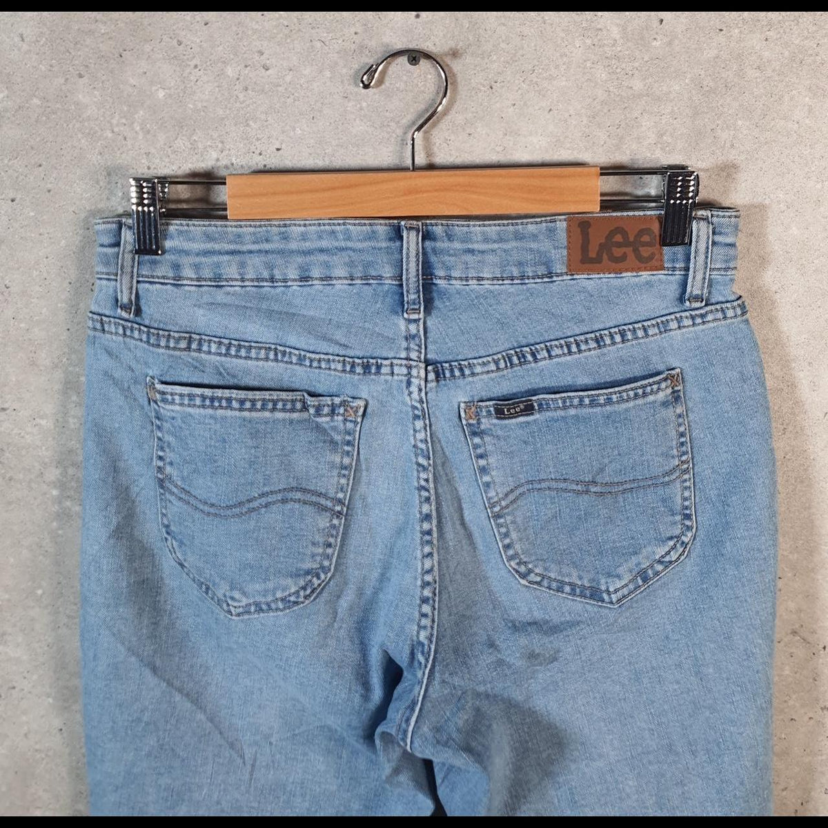 Vintage Lee Mid Rise Baggy Shorts Jorts Cargo Womens W30 Blue Relaxed Denim A4540