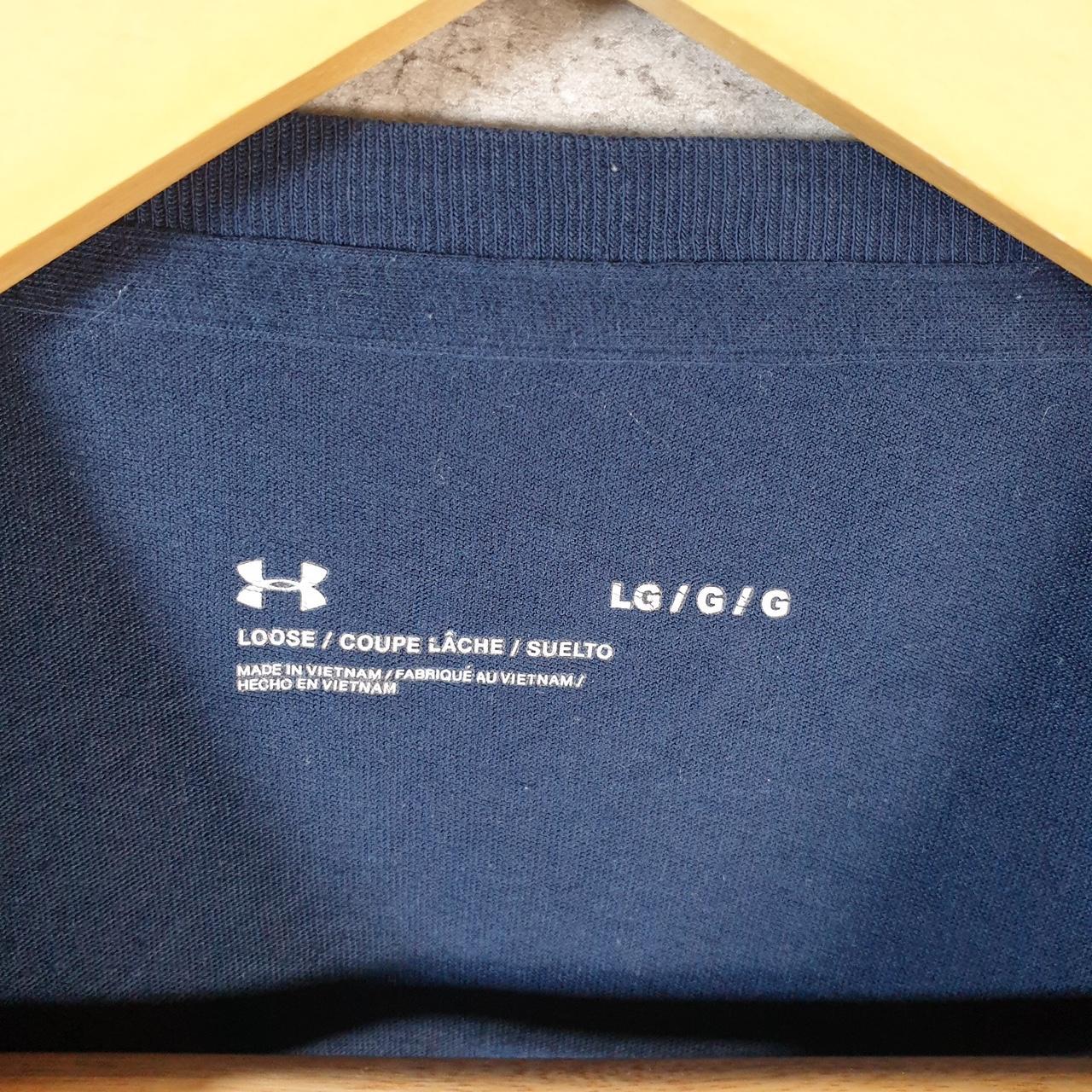 Vintage Under Armour Spellout T Shirt Shirt Men’s Large Navy Blue Sports Athletic